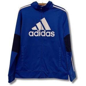 Adidas Boys Blue and Black Zip Up Track Jacket